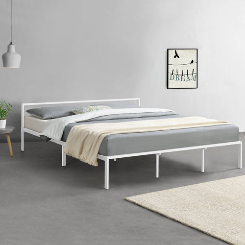 Metallbett Imatra Stahl Weiß [en.casa]