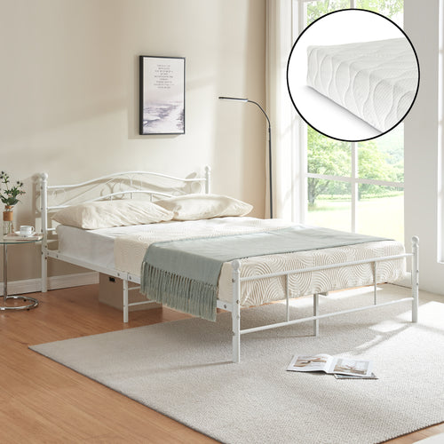 Metallbett Florenz mit Matratze [en.casa] - premiumXL