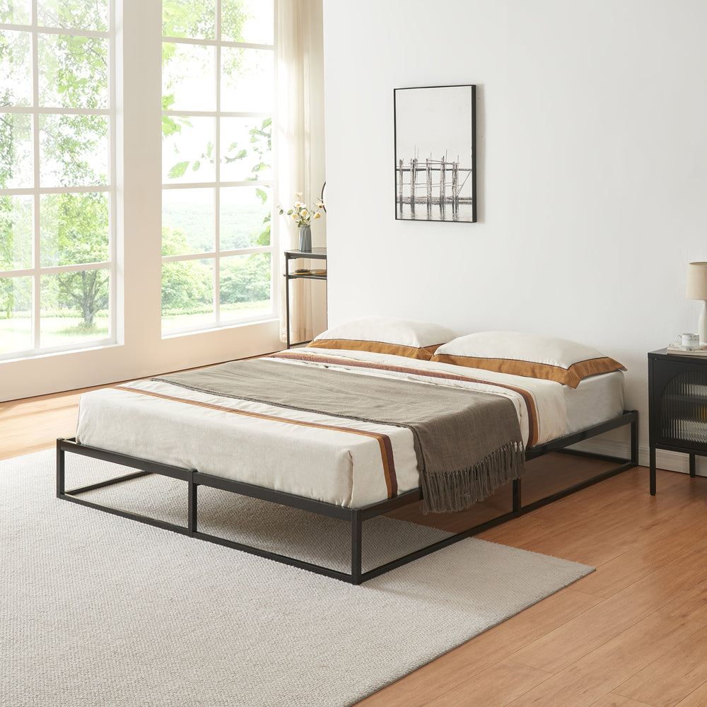 Metallbett Trerunta Stahl Schwarz [en.casa]