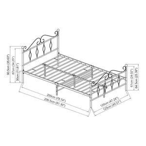 Metallbett Apolda bis 300kg versch. Größen Weiß [en.casa]