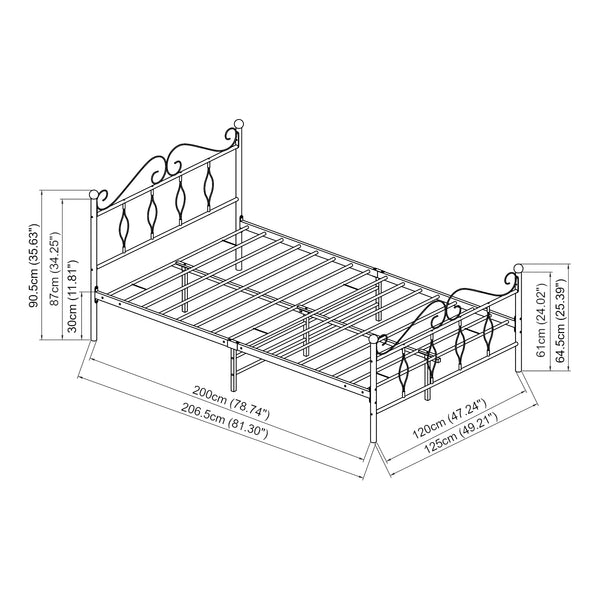 Metallbett Apolda bis 300kg versch. Größen Weiß [en.casa]