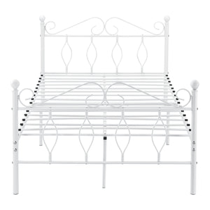 Metallbett Apolda mit Matratze versch. Größen bis 300kg Weiß [en.casa]