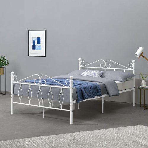 Metallbett Apolda bis 300kg versch. Größen Weiß [en.casa]