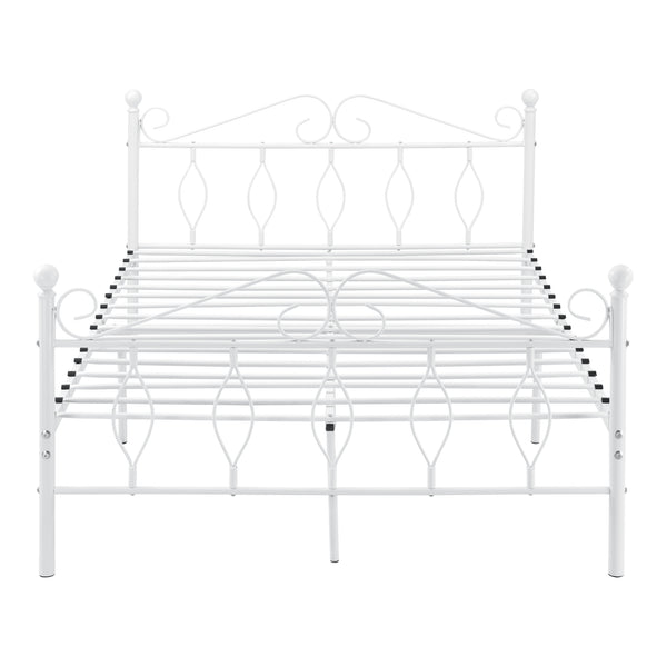 Metallbett Apolda mit Matratze versch. Größen bis 300kg Weiß [en.casa]