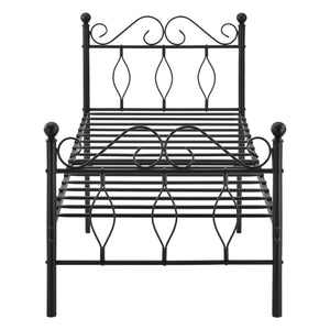 Metallbett Apolda mit Kaltschaummatratze in verschiedenen Größen Schwarz en.casa