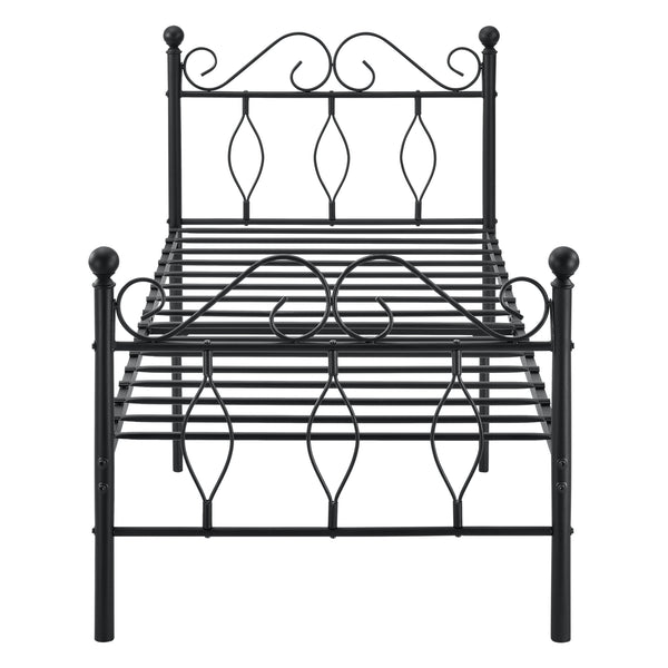 Metallbett Apolda mit Kaltschaummatratze in verschiedenen Größen Schwarz en.casa