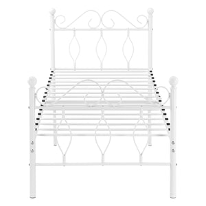 Metallbett Apolda mit Matratze versch. Größen bis 300kg Weiß [en.casa]