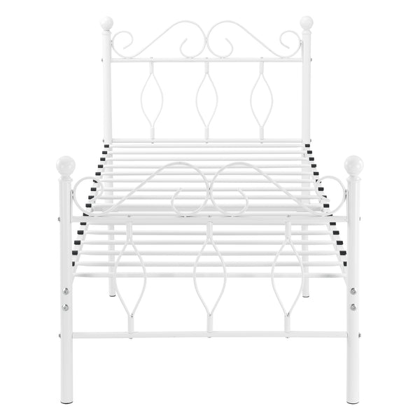 Metallbett Apolda mit Matratze versch. Größen bis 300kg Weiß [en.casa]