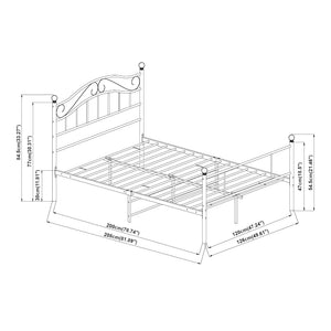 Metallbett Florenz 120x200 cm mit/ohne Kaltschaummatratze versch. Farben [en.casa]