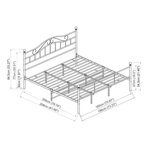 Metallbett Florenz in verschiedenen Farben und Größen [en.casa]