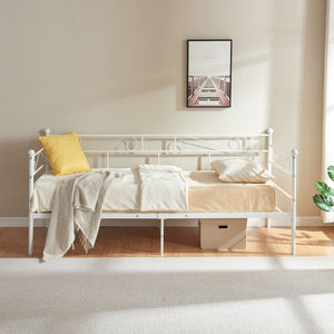 Metallbett Granada mit Matratze 90x200 cm Stahl [en.casa]