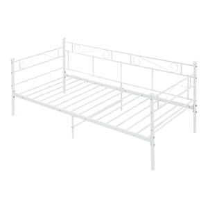 Metallbett Granada mit Matratze 90x200 cm Stahl [en.casa]