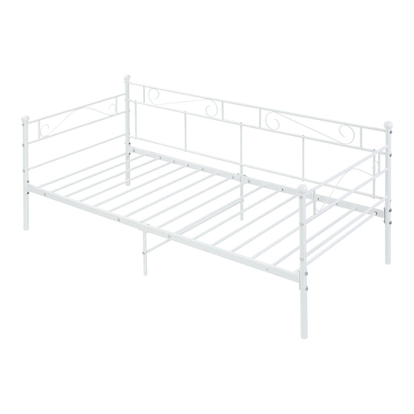 Metallbett Granada mit Matratze 90x200 cm Stahl [en.casa]