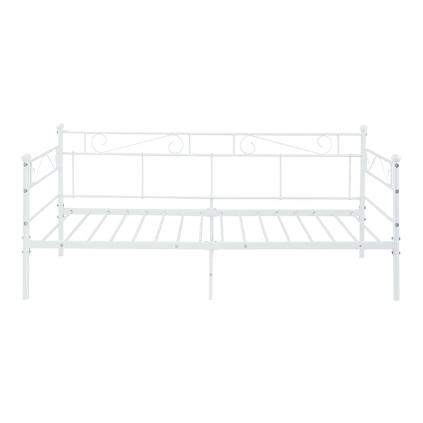 Metallbett Granada mit Matratze 90x200 cm Stahl [en.casa]