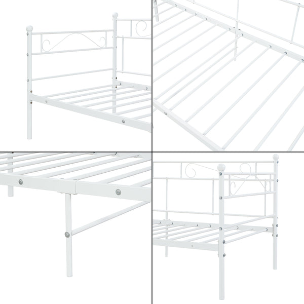 Metallbett Granada mit Matratze 90x200 cm Stahl [en.casa]