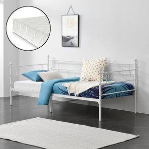 Metallbett Kerava 90x200 cm mit Kaltschaummatratze versch. Farben en.casa
