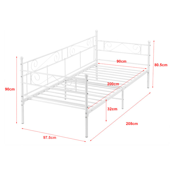 Metallbett Kerava 90x200 cm mit Kaltschaummatratze versch. Farben en.casa