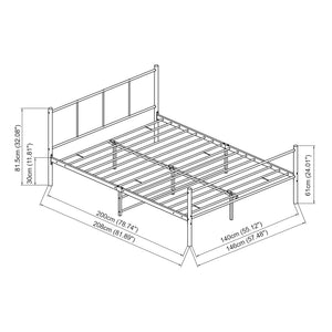 Metallbett Laos Schwarz in versch. Größen [en.casa]