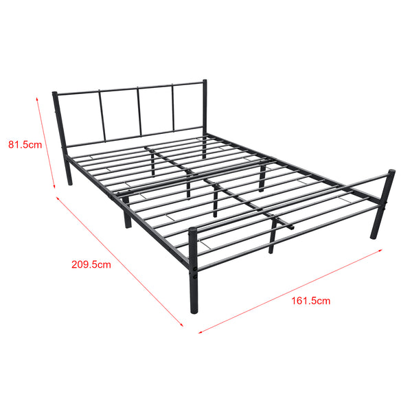 Metallbett Laos mit Matratze Schwarz [en.casa]