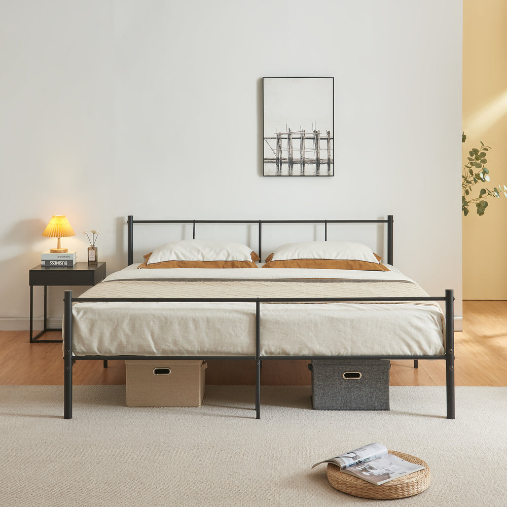 Metallbett Laos mit Matratze Schwarz [en.casa] - premiumXL