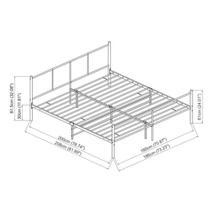 Metallbett Laos mit Matratze Schwarz [en.casa]