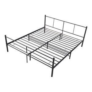 Metallbett Laos mit Matratze Schwarz [en.casa]
