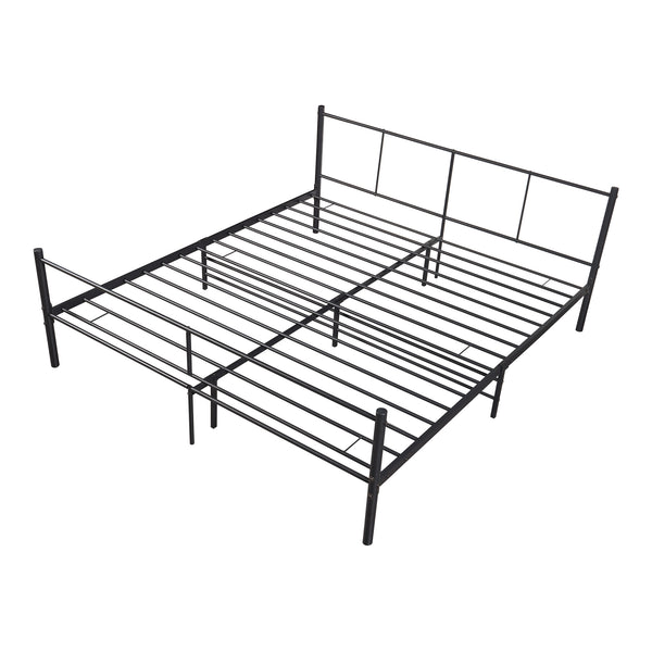 Metallbett Laos mit Matratze Schwarz [en.casa]