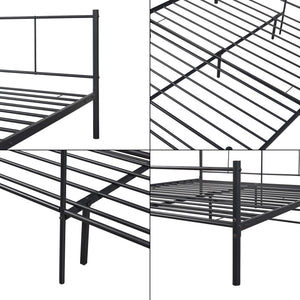 Metallbett Laos mit Matratze Schwarz [en.casa]