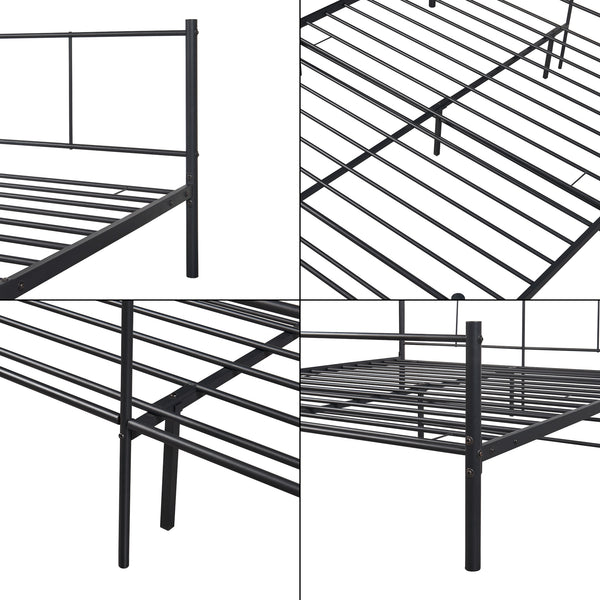 Metallbett Laos mit Matratze Schwarz [en.casa]