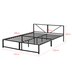 Metallbett Meran mit Matratze Stahl Schwarz [en.casa]