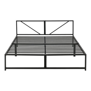 Metallbett Meran mit Matratze Stahl Schwarz [en.casa]
