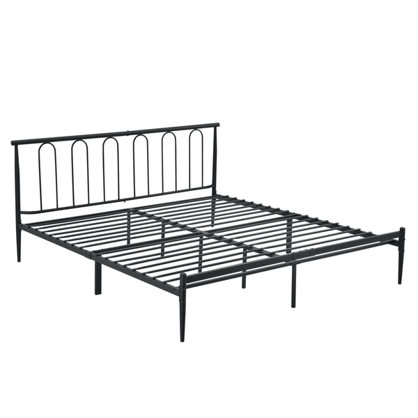 Metallbett Tampere in versch. Größen Schwarz en.casa