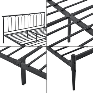Metallbett Tampere in versch. Größen Schwarz en.casa
