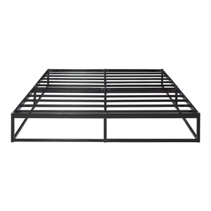 Metallbett Trerunta mit Matratze Stahl Schwarz [en.casa]