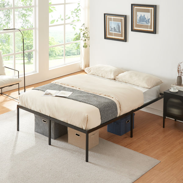 Metallbett Vårdö mit Matratze [en.casa]