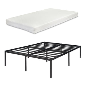 Metallbett Vårdö mit Matratze [en.casa]