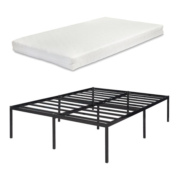 Metallbett Vårdö mit Matratze [en.casa]