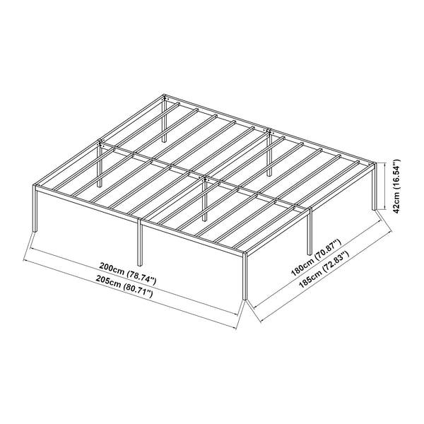 Metallbett Vårdö mit Matratze [en.casa]
