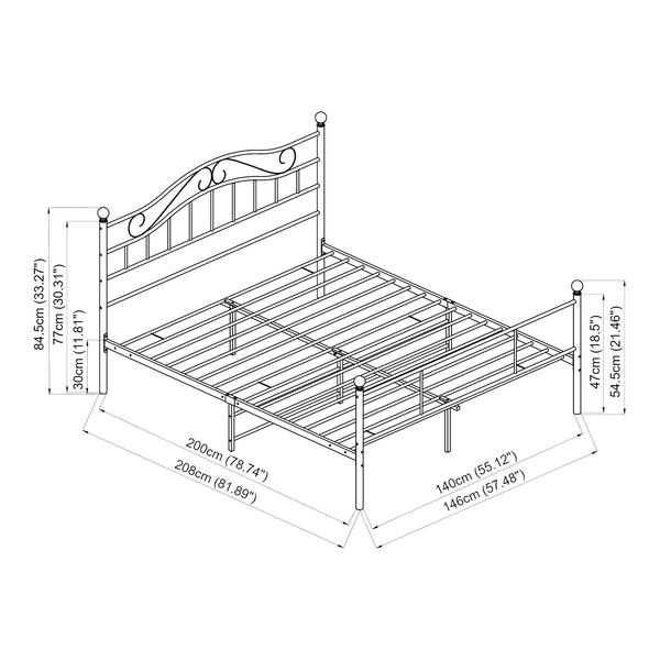 Metallbett Florenz mit Matratze [en.casa]