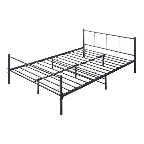 Metallbett mit Kaltschaummatratze Laos Schwarz [en.casa]