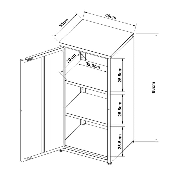 Metallschrank Burlöv Stahl [en.casa]