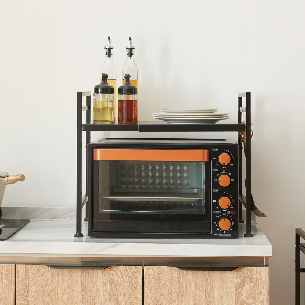 Küchenregal Sorsele verstellbar Schwarz [en.casa]