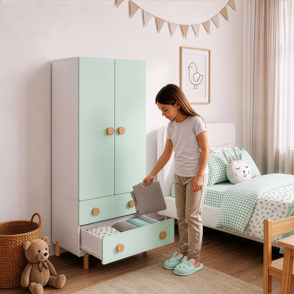 Kinderkleiderschrank Vaarentaa [en.casa]