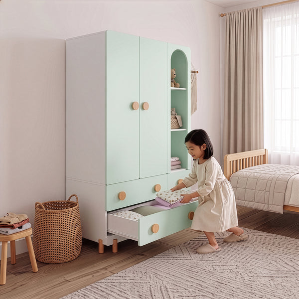 Kinderkleiderschrank Vaarentaa [en.casa]