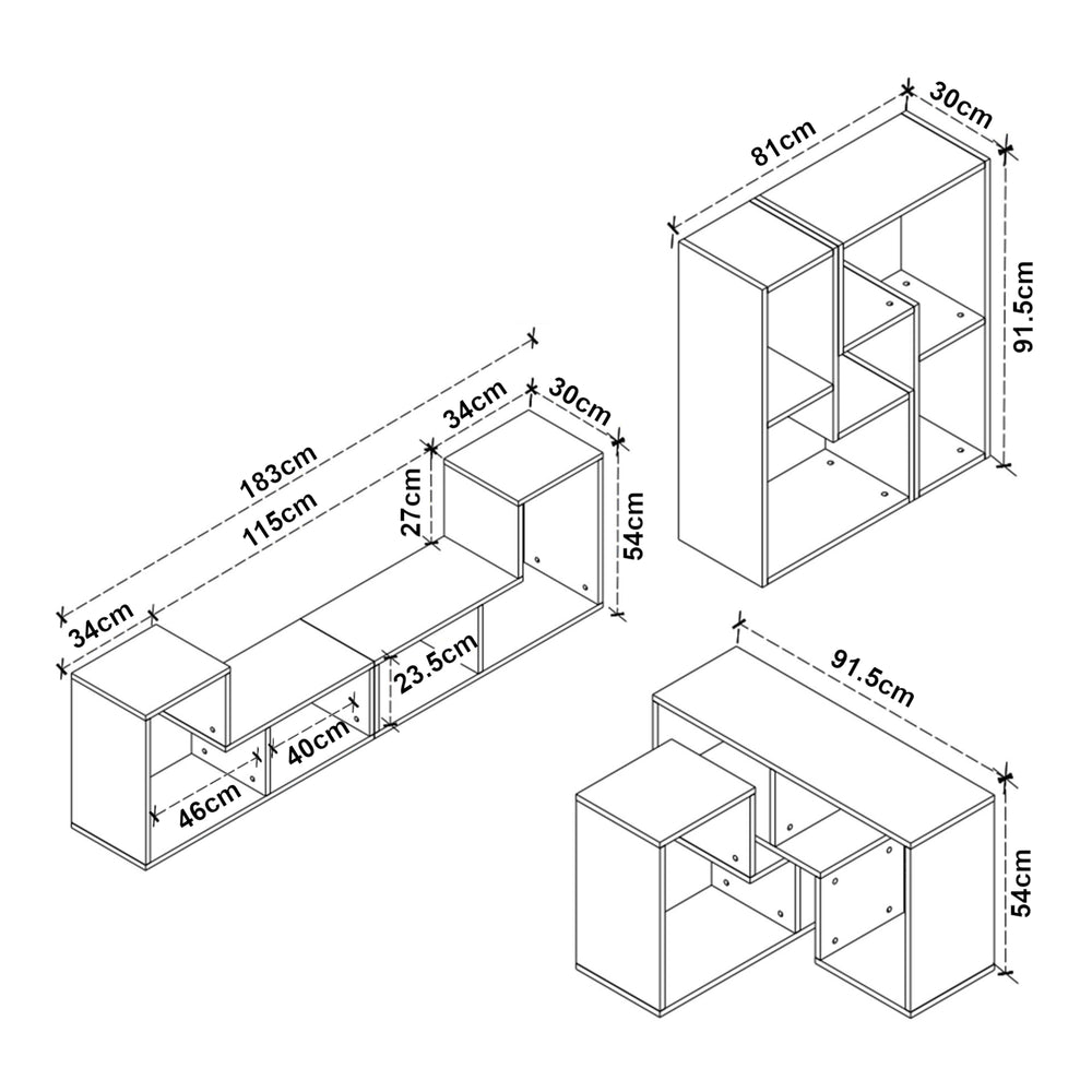 Modulares Möbelset Hustersurd 2-tlg. [en.casa]