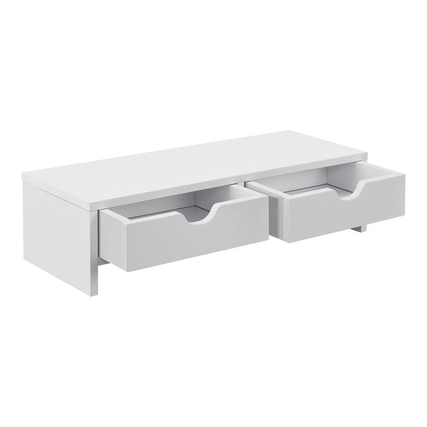 Monitorständer Mänttä mit 2 Schubladen 50x18x13cm in versch. Farben [en.casa]