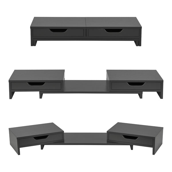 Monitorständer Marttila mit 2 Schubladen 60x22x11cm in versch. Farben [en.casa]