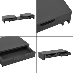 Monitorständer Marttila mit 2 Schubladen 60x22x11cm in versch. Farben [en.casa]