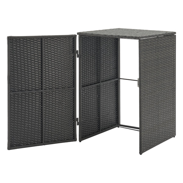Mülltonnen Verkleidung Widnau für 1/2 Mülltonnen Polyrattan Dunkelgrau [en.casa]