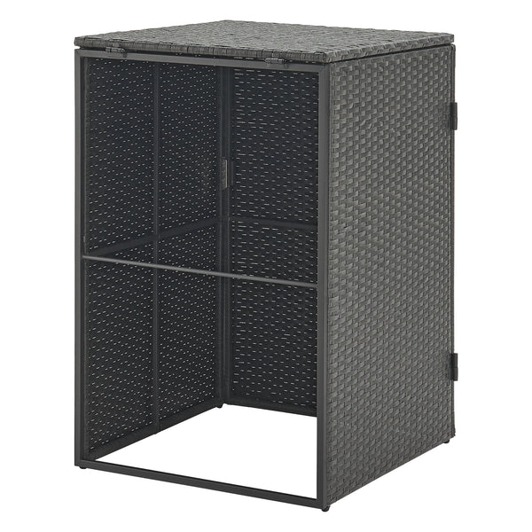 Mülltonnen Verkleidung Widnau für 1/2 Mülltonnen Polyrattan Dunkelgrau [en.casa]